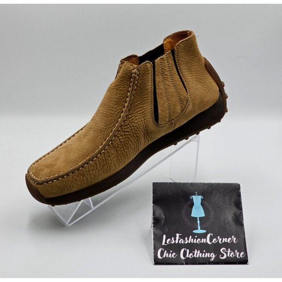 Geox Mens Tan Suede Leather Respira Slip-On Chelsea Chukka Boots Sz 10 (43) 2834 - Picture 15 of 16